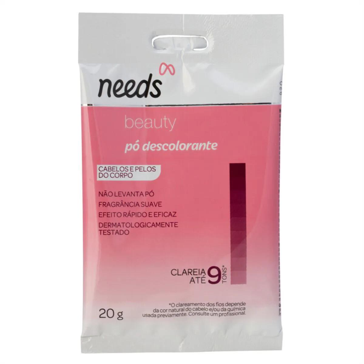 Kit Clareador de Pelos Needs 1 Água Oxigenada 12 Volumes + 1 Sachê de Pó Descolorante + 1 Vasilha de Plástico + 1 Espátula