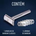 Barbeador King C. Gillette Duplo Fio + 5 Lâminas
