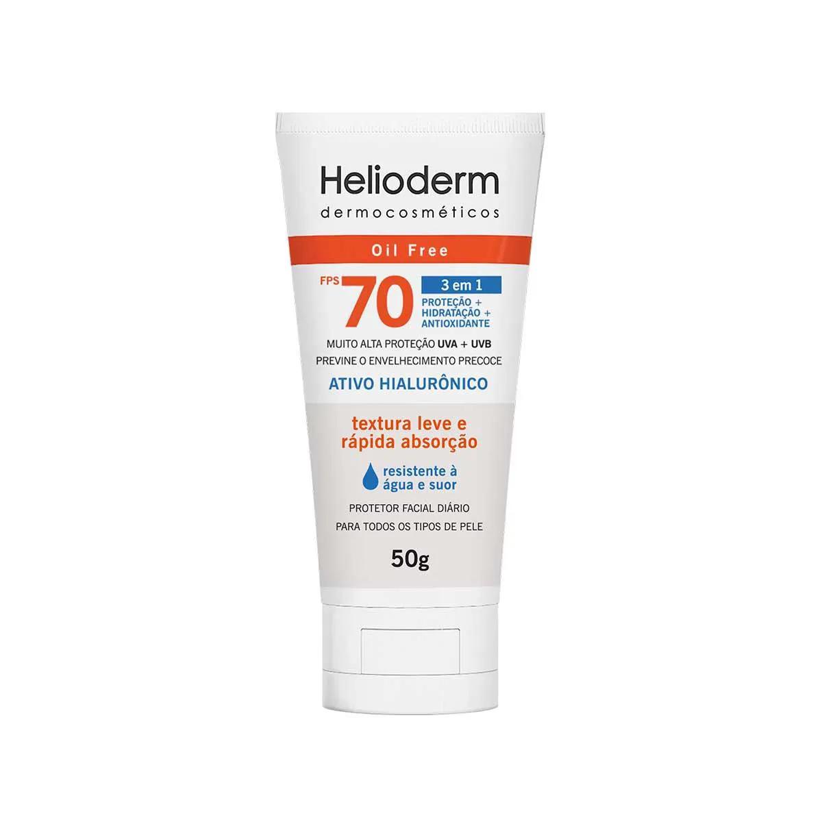 Protetor Facial Helioderm FPS70 Sem Cor 50g