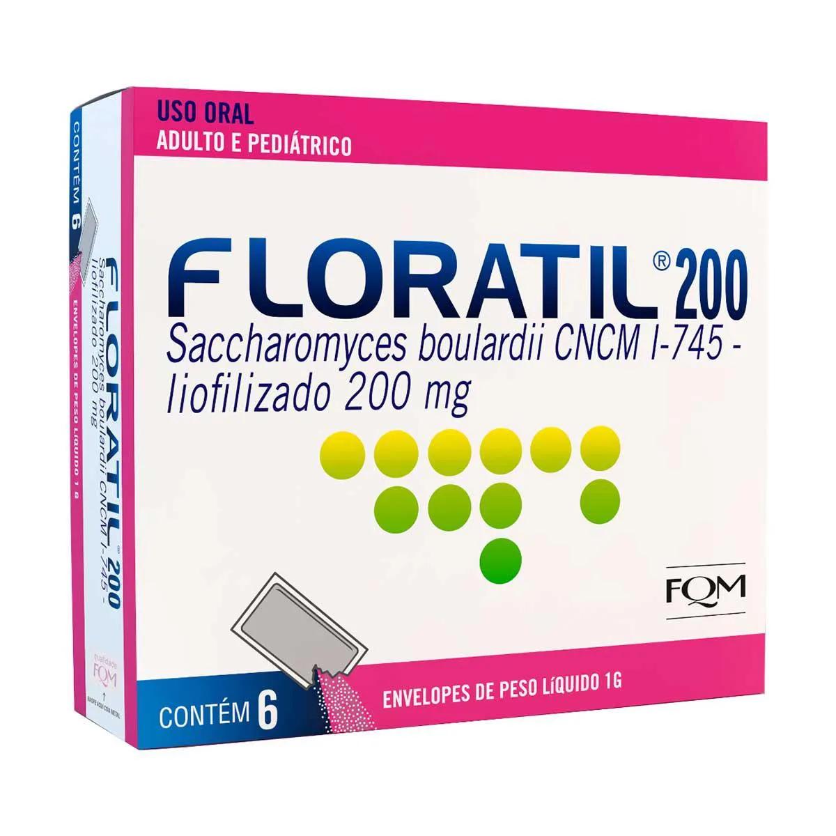 Probiótico Floratil 200mg 6 envelopes de 1g