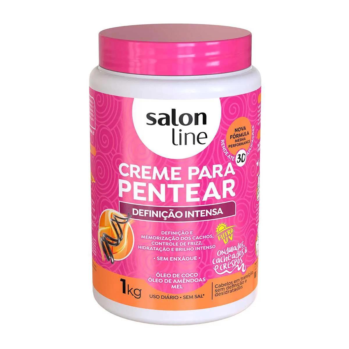 Creme para Pentear Salon Line Definição Intensa Cabelos Cacheados e Crespos com 1kg
