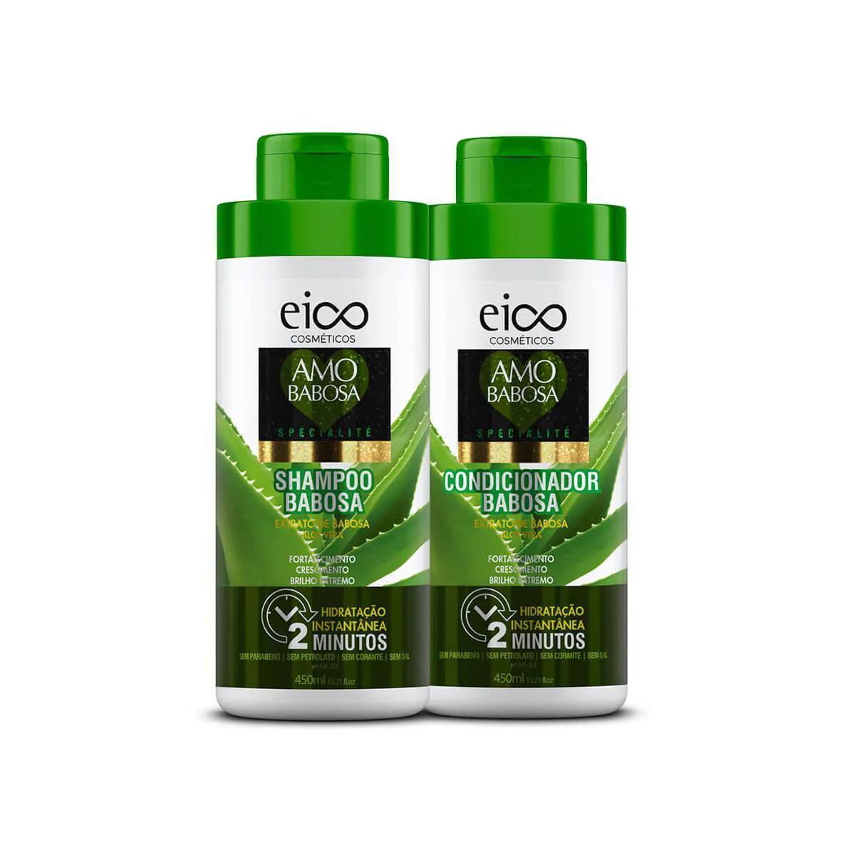 Kit Eico Amo Babosa Spécialité Shampoo com 450ml + Condicionador com 450ml