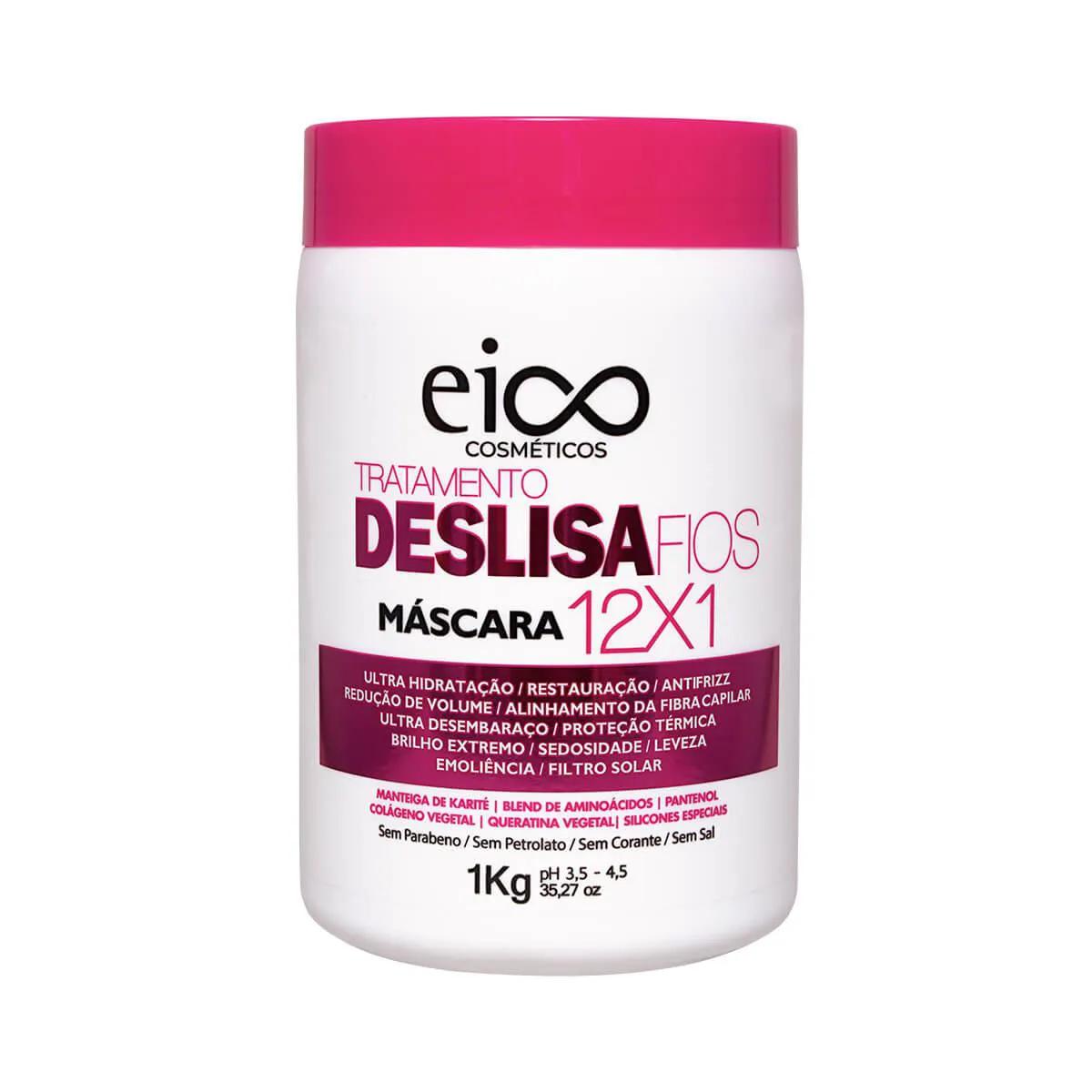 Máscara de Tratamento Capilar Eico Cosméticos Deslisa Fios 12 em 1 com 1kg