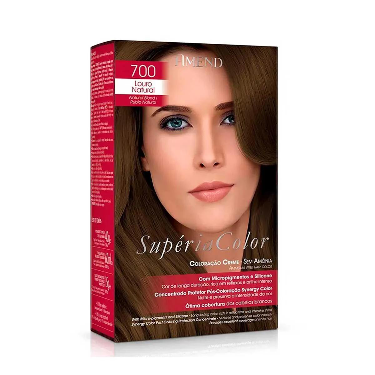 Tonalizante Creme Amend Supéria Color Sem Amônia 700 Louro Natural com 1 Unidade