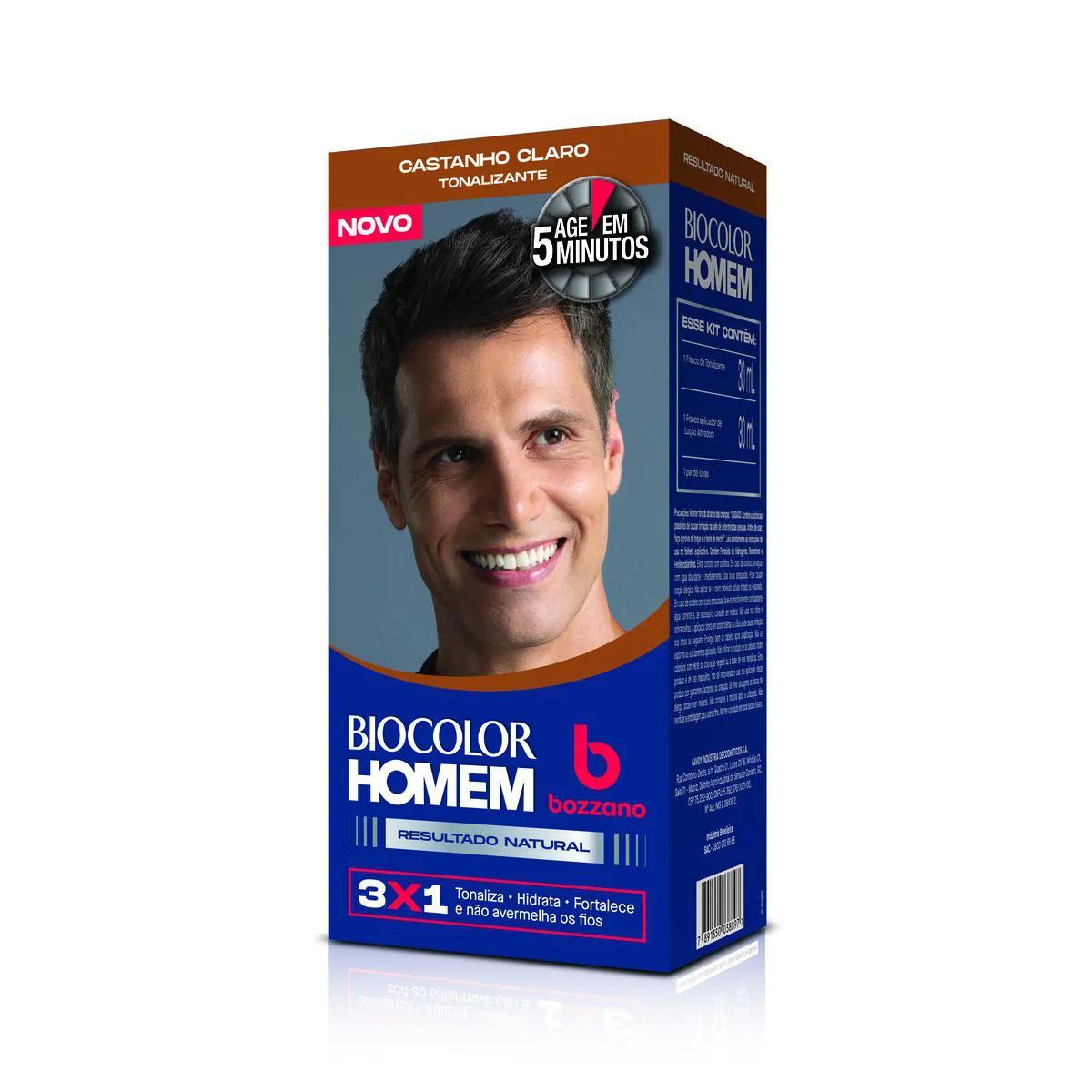 Tonalizante Bozzano Biocolor Homem Castanho Claro