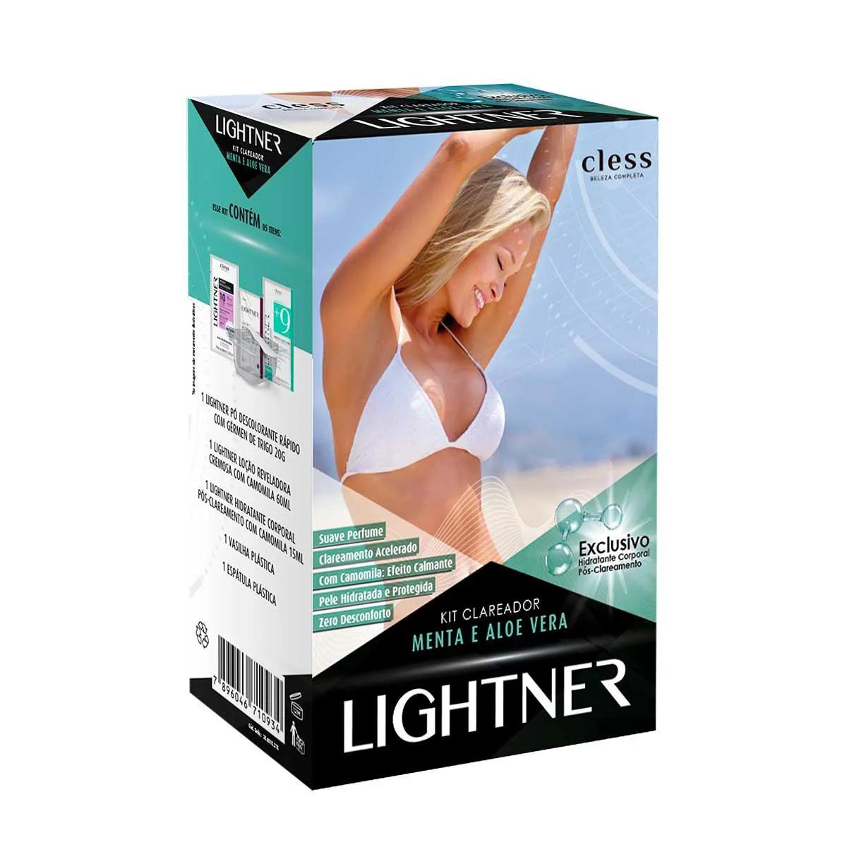 Kit Clareador de Pelos Lightner Menta e Aloe Vera com 5 itens