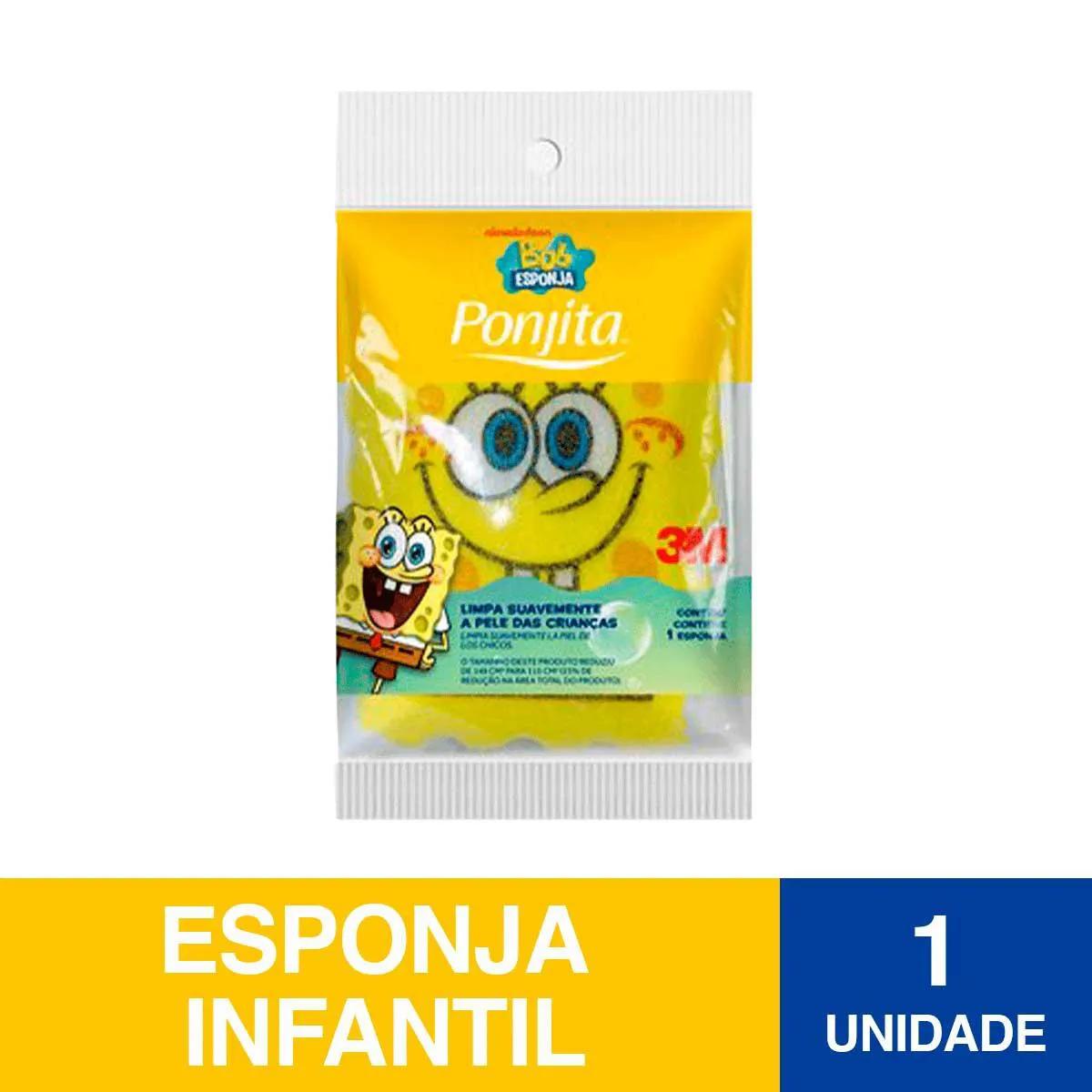 Esponja de Banho Infantil Ponjita Kids 3M do Bob Esponja com 1 unidade