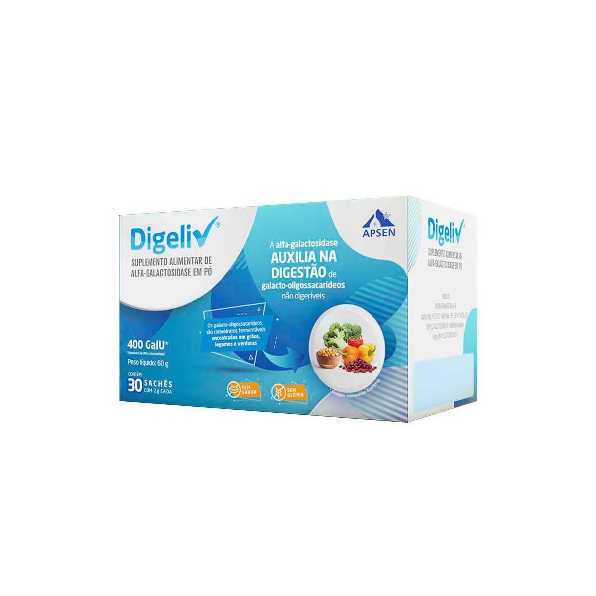 Suplemento Alimentar Digeliv 30 sachês com 2g cada