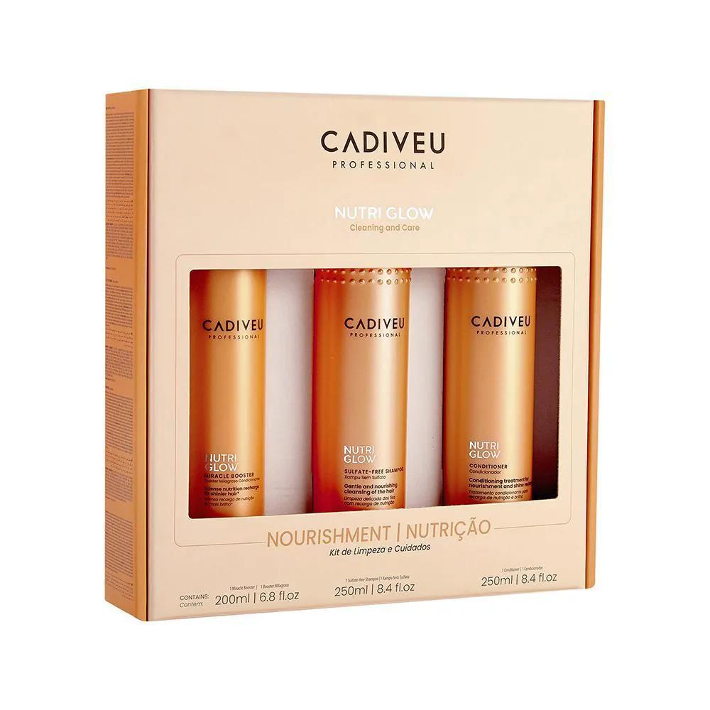 KIT CADIVEU NUTRI GLOW - SHAMPOO 250ML E CONDICIONADOR 250ML E BOOSTER 200ML