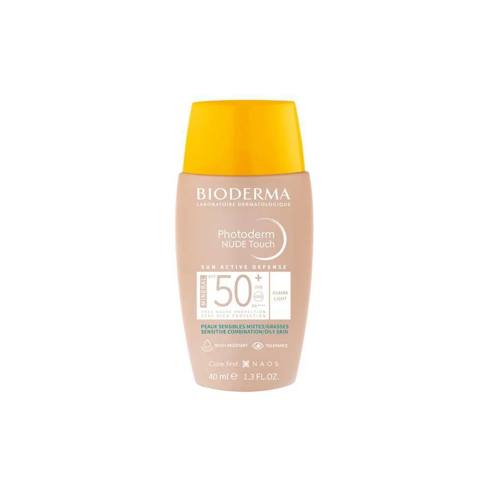 BIODERMA PHOTODERM NUDE TOUCH PROTETOR SOLAR FACIAL MATTE FPS50+ CLARO 40ML