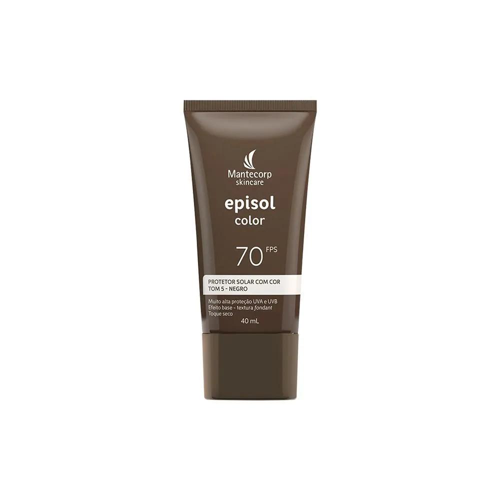 MANTECORP EPISOL COLOR PROTETOR SOLAR FACIAL FPS70 TOM 5 NEGRO 40ML