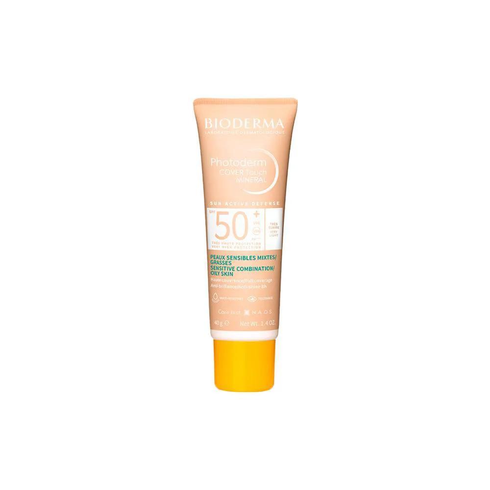 BIODERMA PHOTODERM COVER TOUCH MINERAL FPS 50+ MUITO CLARO PROTETOR SOLAR FACIAL MATTE 40G