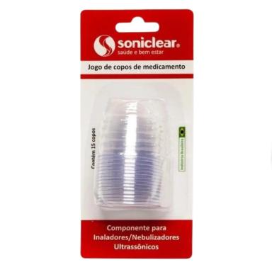 COPO DESCARTÁVEL PARA INALAÇÃO SONICLEAR COM 15 UNIDADES
