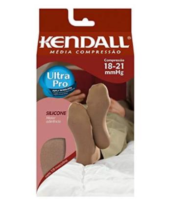MEIA KENDALL 7/8 18-21 MMHG COM SILICONE MASCULINA M BEGE