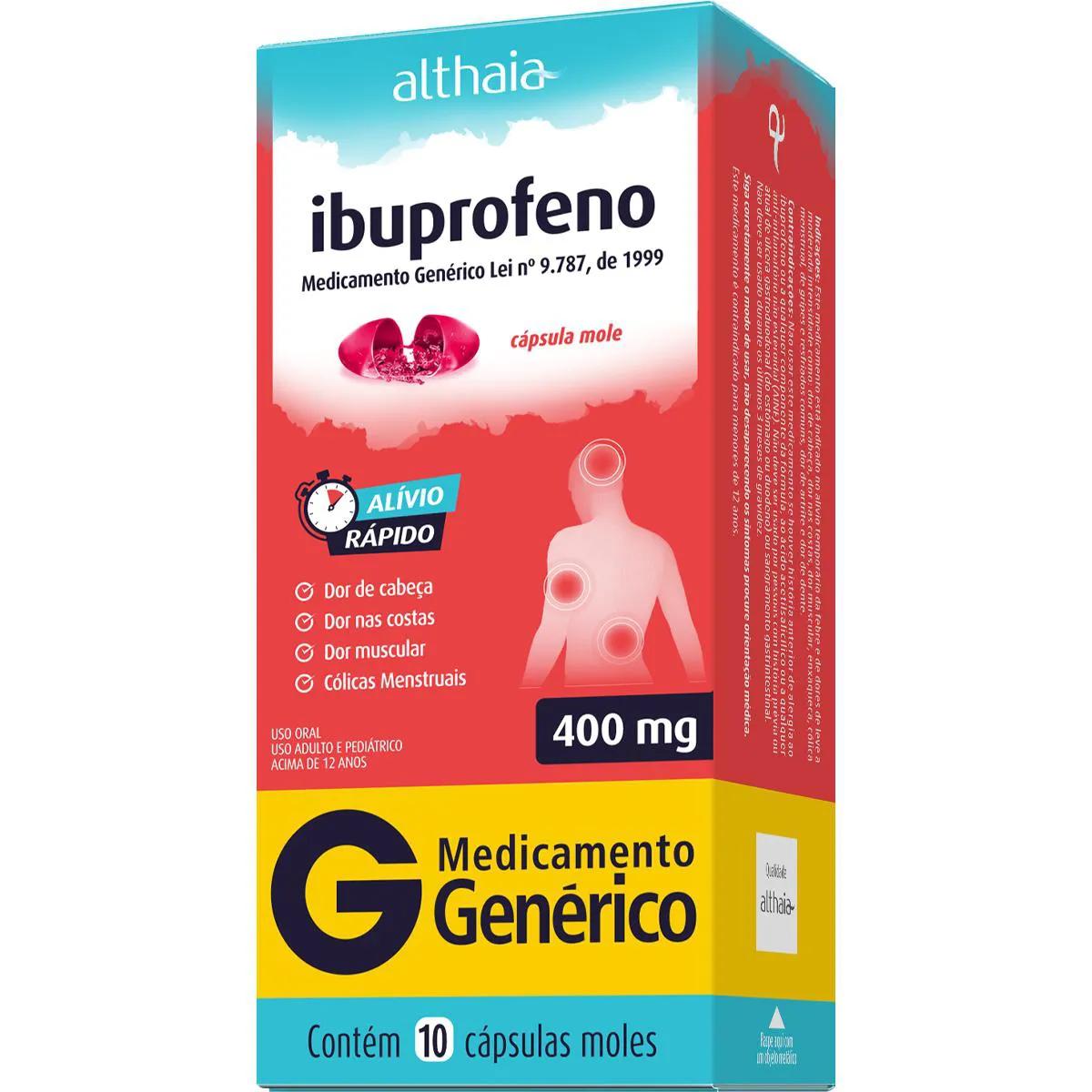 Ibuprofeno 400mg 10 Cápsulas Gelatinosas Mole Althaia Genérico
