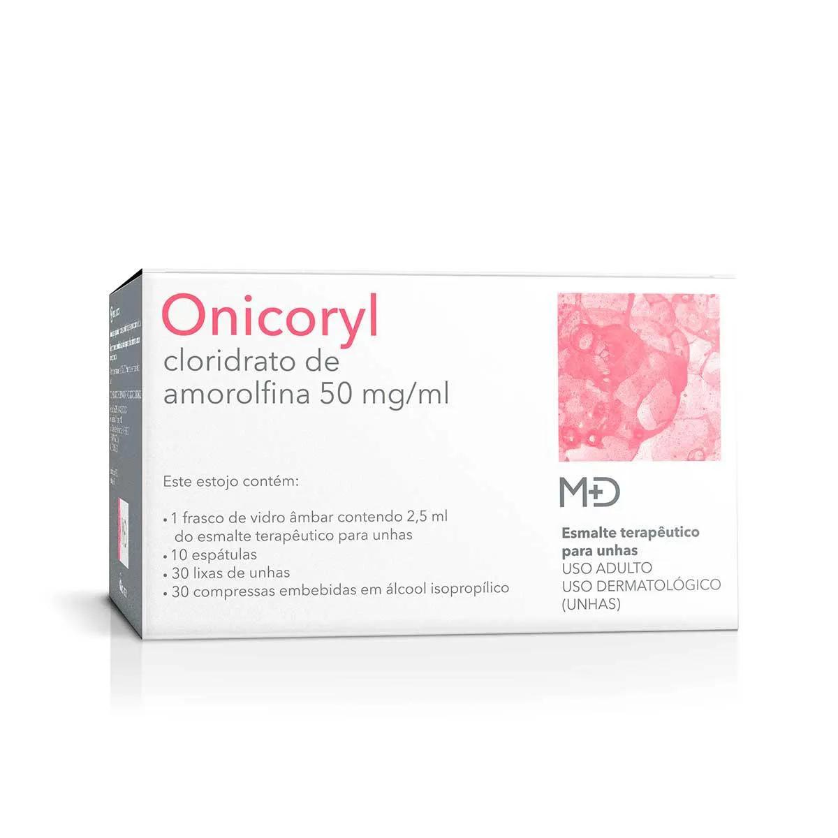 Antimicótico Onicoryl 50mg/ml Esmalte Terapêutico 2,5ml + 10 espátulas + 30 lixas de unha + 30 compressas de álcool