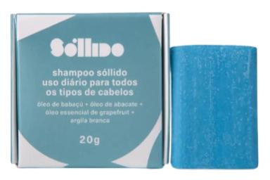 SHAMPOO EM BARRA USO DIáRIO PARA TODOS TIPOS DE CABELO SóLLIDO 20G
