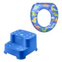 COMBO DESFRALDE - ESCADINHA INFANTIL DOIS DEGRAUS AZUL E REDUTOR PARA VASO SANITáRIO SOFT SEAT MULTIKIDS BABY - BB210K BB210K