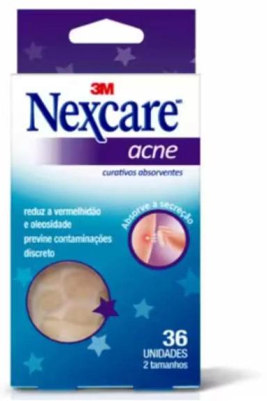 CURATIVO ABSORVENTE NEXCARE ACNE 2 TAMANHOS - CX 36UN - KIT 3 CAIXAS - 3M