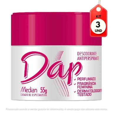 KIT C/03 DAP DESODORANTE CREME FEMININO PERFUMADO 55G