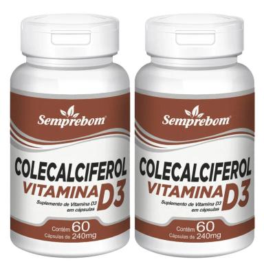 COLECALCIFEROL VITAMINA D3 – SEMPREBOM – 120 CAP. DE 240 MG.