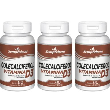 COLECALCIFEROL VITAMINA D3 – SEMPREBOM – 180 CAP. DE 240 MG.