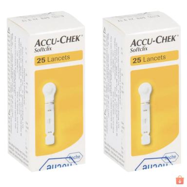 LANCETAS DE GLICEMIA ACCU CHEK SOFTCLIX CONTROLE DE GLICOSE 50 UN