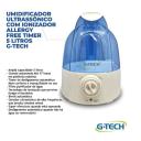 UMIDIFICADOR G-TECH ULTRASSôNICO COM IONIZADOR ALLERGY FREE TIMER 5L