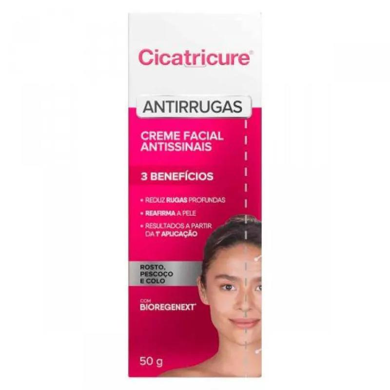 CREME FACIAL ANTISSINAIS - CICATRICURE ANTIRRUGAS - 50G