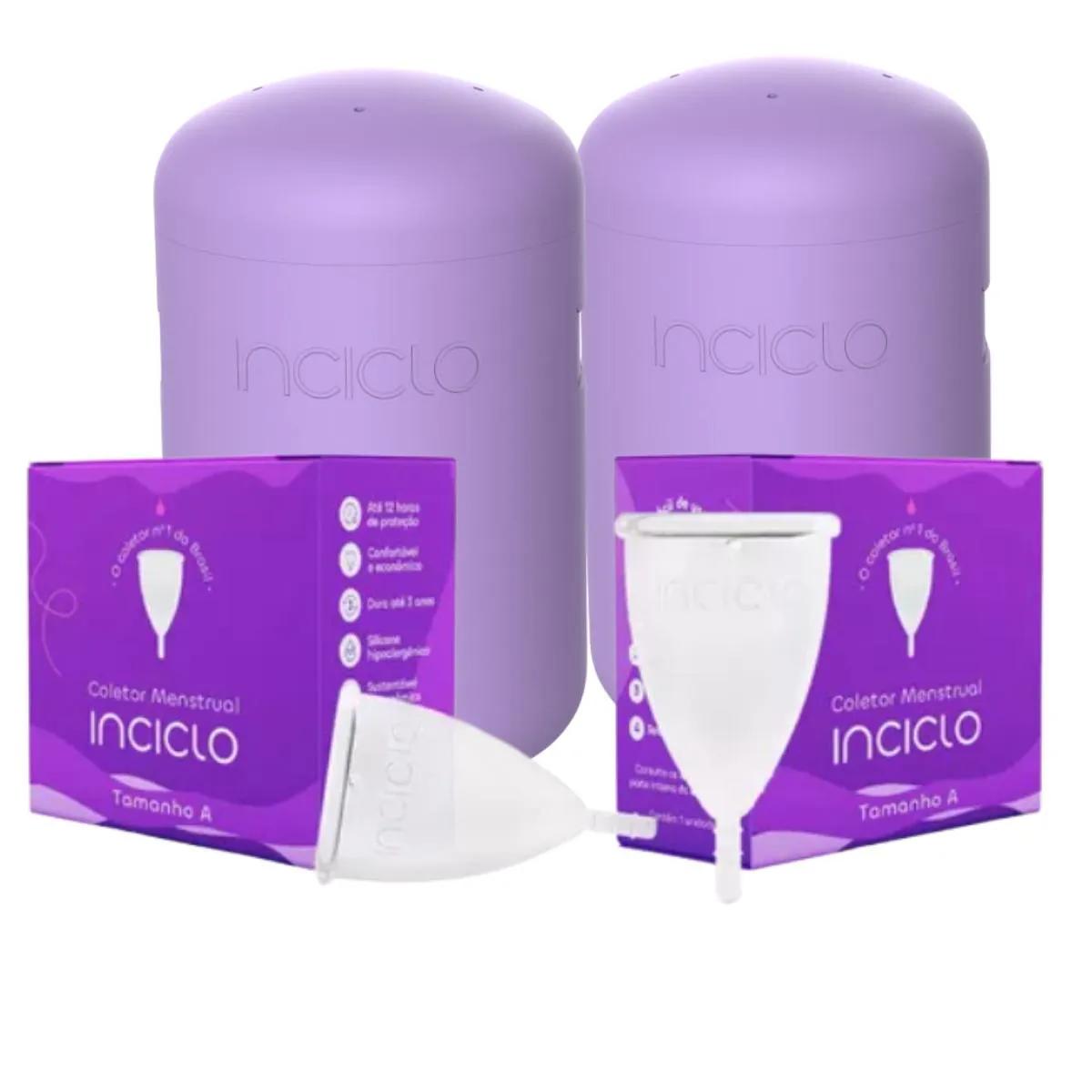 KIT 2 COLETORES MENSTRUAL 2 CáPSULAS TODOS TAMANHOS INCICLO A UN + Teen UN