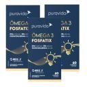 KIT 3 ÔMEGA3 FOSFATIX RICO DHA CERTIFICADO PURAVIDA ORIGINAL SEM Sabor