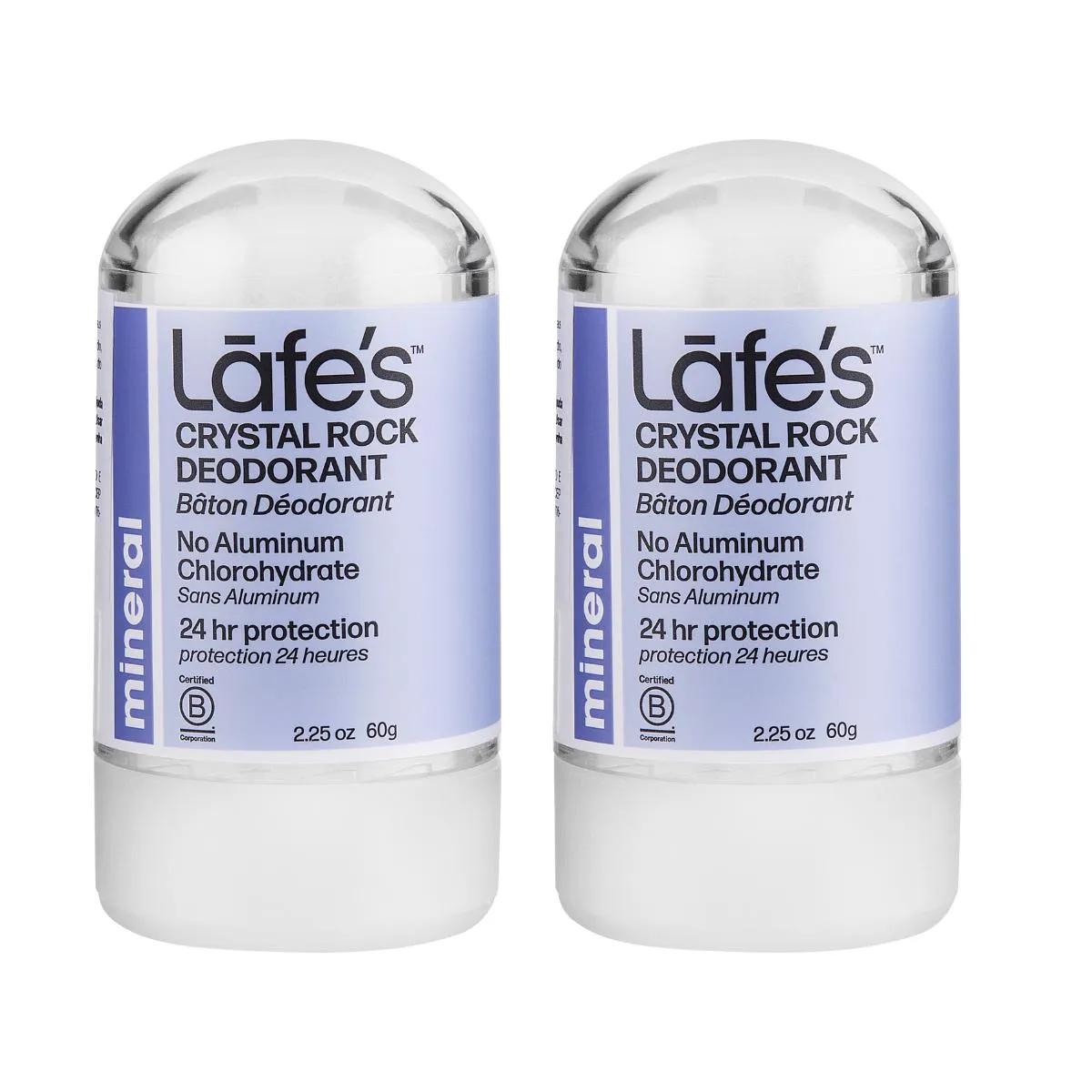 KIT DESODORANTE CRYSTAL ROCK LAFES 63G VEGANO C/ 2UNIDS