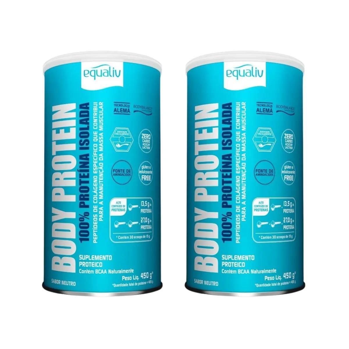 KIT 2 BODY PROTEIN PROTEíNA ISOLADA COLáGENO HIDROLISADO EQUALIV